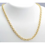 18kt Gold Hand-Made Twisted Wire Link Chain 22"