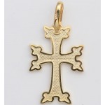 Armenian Solid 14kt Gold Cross 1 1/4" Tall 